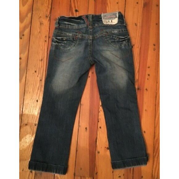 Size 1 Leo Roma Junior Women's Jean Capri Crop Denim Distressed 20" Inseam - Picture 2 of 8